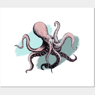 Octopus in Pink Posters and Art